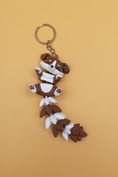 Rodopiva Long Tail Series Dog Figurine Movable Keychain (Large Size-12Cm) - B...