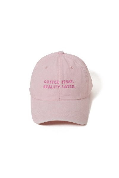 Nome Studio Açık Pembe Şapka Pembe Nakışlı %100 Pamuk Unisex Vintage Eskitme ...