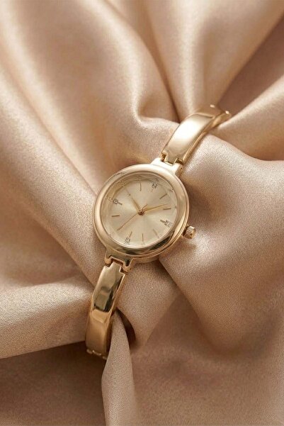 GANYMET Meyland Women Gold Steel Handcuff Wristwatch with Champagne Dial Mini...
