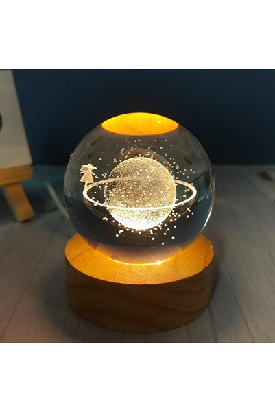 Angel Of Life Saturn Girl Themed Lighted Glass Globe