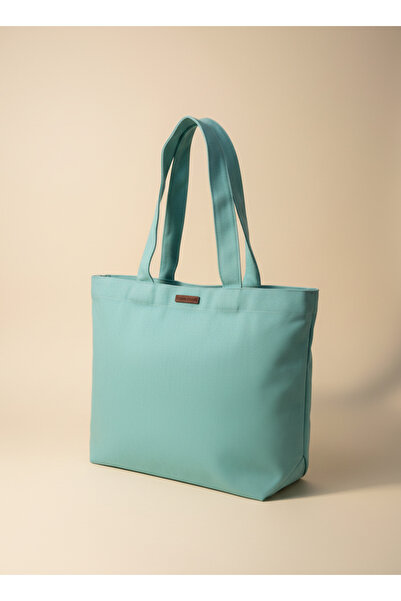 Vogue Visage Minimalist Mint Green Canvas Tote Bag