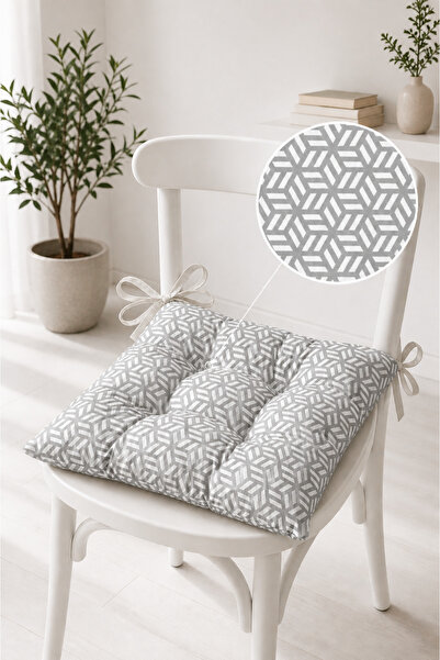 SEVHOME CONCEPT 4 lü Sandalye Minderi -Yumuşak,Bağlamalı,Pofidik 40x 40 cm dir.