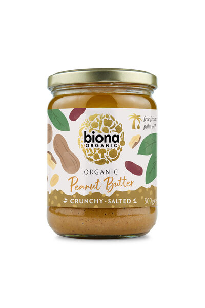 biona Crema de arahide crunchy bio cu sare 500g