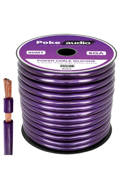 poke audio 6GA 50 Metre Oto Anfi Power Kablo Silikon Poke PK-1443 PLUS
