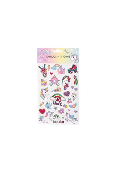 OEM Tatuaje Temporare Copii Unicorn, Set 32 buc, Modele Vesele cu Curcubeu și...