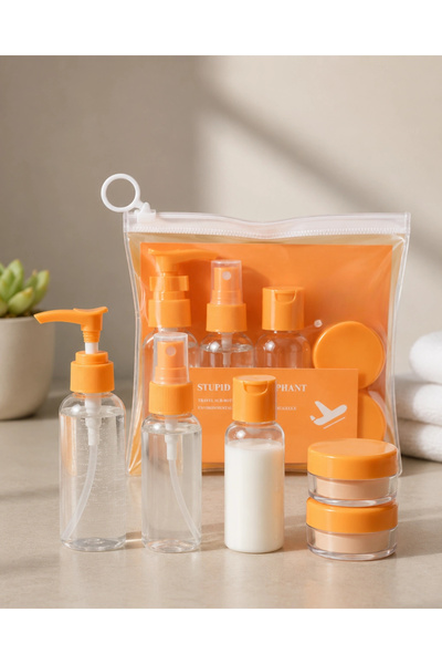 CNDR Transparent 5 Pieces Travel Refillable Bottle Set Leak Proof Cosmetic Ca...