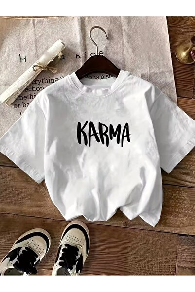 AEMİ Μπλουζάκι Unisex με συνδυασμό σχεδίων και στάμπα, Oversize Crew Neck