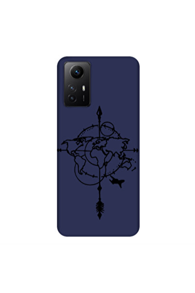 Other Xiaomi Redmi Note 12s Old Map Dark blue Colored Silicone TPU Θήκη