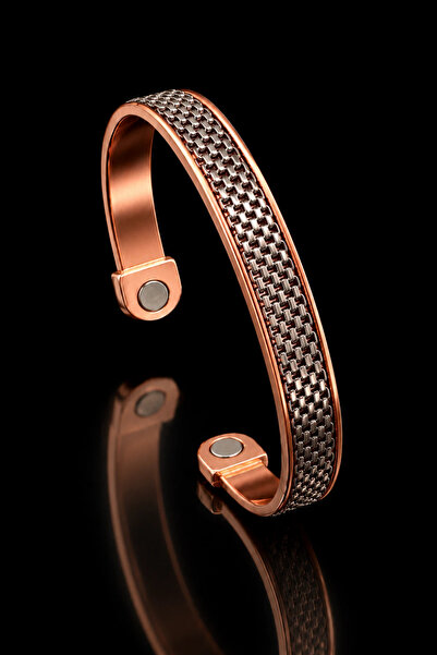 OSMANLI GÜMÜŞ Men's and Women's Copper Bracelet with Steel Chain and Magnet M...
