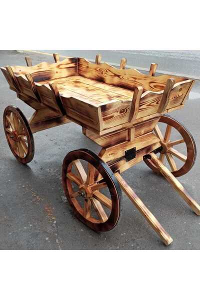 Otantik Çarşı Antique Wooden Horse Carriage 130X75 H:85 Cm.