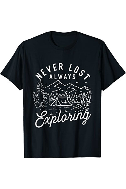 212Wear تي شيرت Never Lost Always Exploring - تي شيرت لمحبي التنزه وتسلق الجب...
