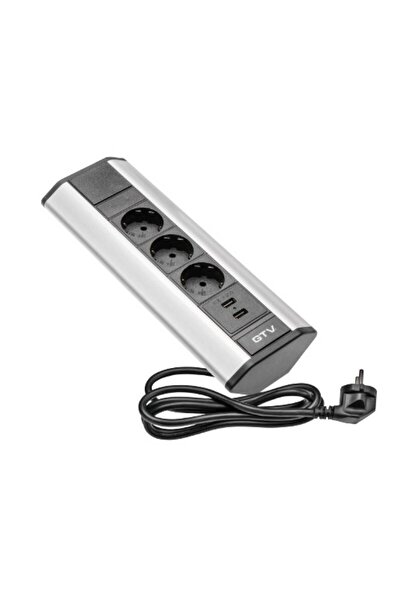 OEM Priza dreptunghiulara blat/colt 3xSchuko 2xUSB GTV