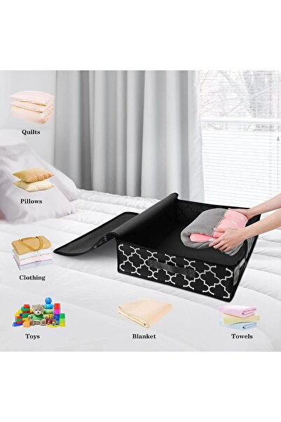 Arabest Under Bed Storage Containers, Large Capacity Foldable Underbed Storag...