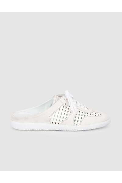 Cabani White Genuine Leather Women's Mule Sneaker