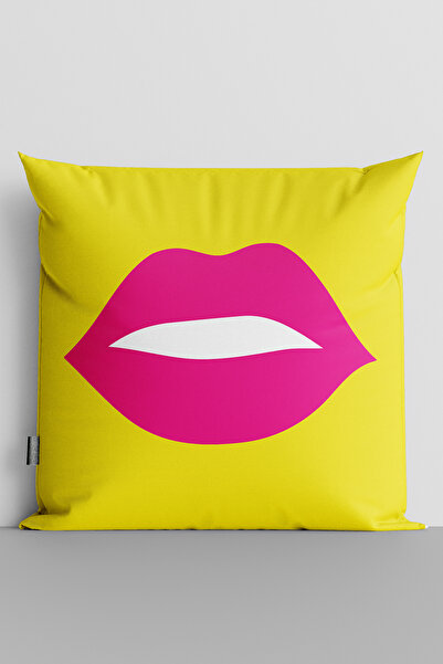 TicaretJet غطاء وسادة مطبوع رقميًا على الوجهين من Popart Lip-157