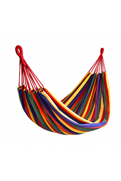 OEM Hamac dublu multicolor 150 x 190 cm, pentru 2 persoane, din bumbac rezist...