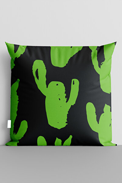 TicaretJet غطاء وسادة مطبوع رقميًا على الوجهين من Green Cactuses - 7112