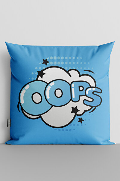 TicaretJet غطاء وسادة مطبوع رقميًا على الوجهين من Popart Oops - 128