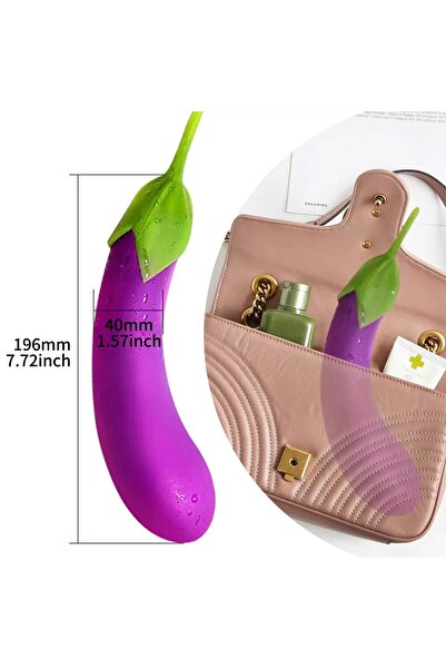 Sensvia Kadınlar İçin Mini Patlıcan Vibratör 10 Farklı Titreşim Modu Eğlenceli Tasarım (12,5*3,2*3cm)