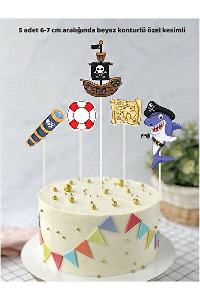 Sinek Kupası Tasarım Pirate Themed Pata Ornament Set 5 Pieces Birthday Ornaments