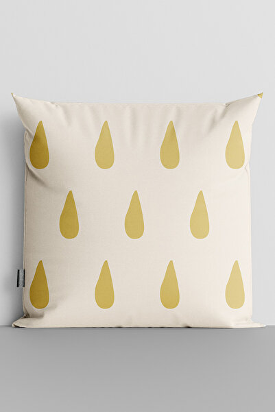 TicaretJet Yellow Drops Double Sided Digital Printed Throw Pillow Cover