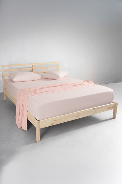 Puffy Alec Single XL 100% Cotton Fitted Sheet Set - Powder