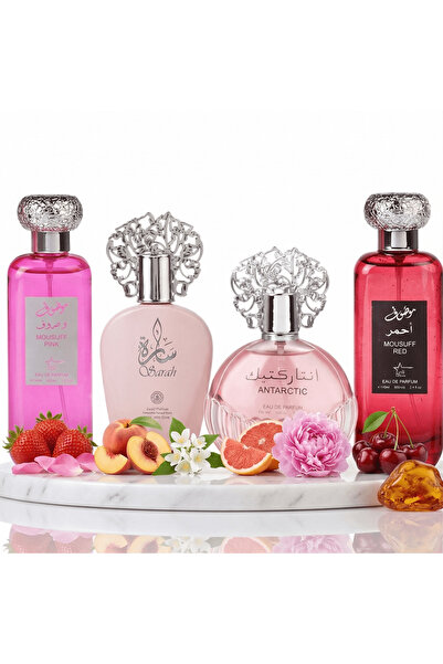 Ayelet Set de 4 parfumuri orientale pentru femei 100 ML - Mousuff Pink + Sara...