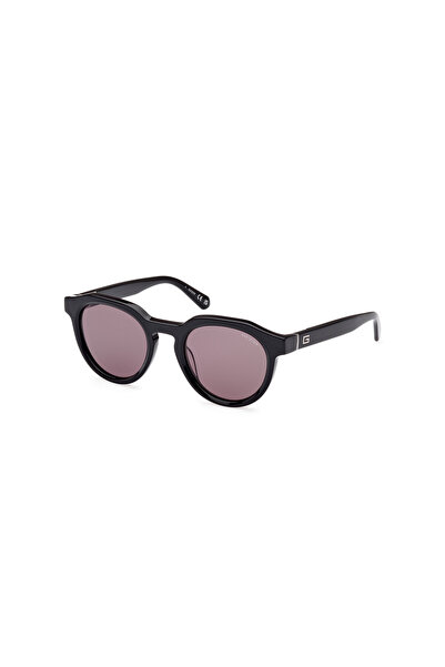 Guess Shiny Black Uv400 Acetate Male Sunglasses