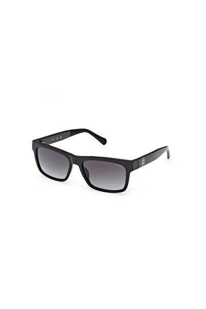Guess Shiny Black Uv400 Injected Male Sunglasses