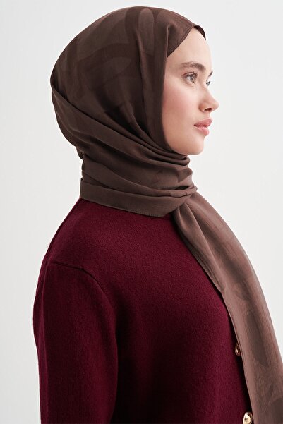carell Geometric Pattern Liora Cotton Shawl Red Brown