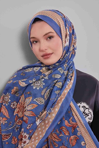 Levidor Denim Blue Tulip Pattern Sport Shawl