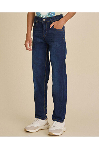 REDTAG Senior Boys Dark Wash Stretch Regular Fit Jeans