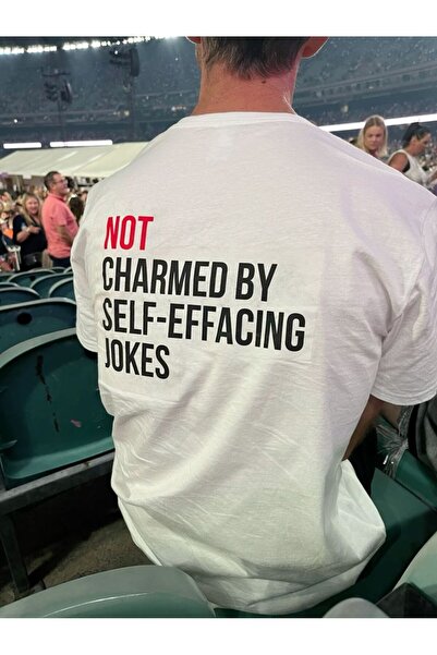 POPULUS Not Charmed by Typography Back Printed White T-Shirt