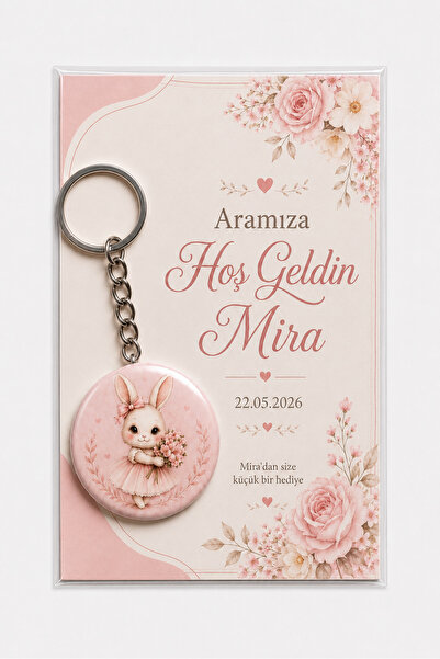 Punky Store Kişiye Özel Kartlı Açacaklı Anahtarlık Bebek Doğum Günü Mevlit Ha...