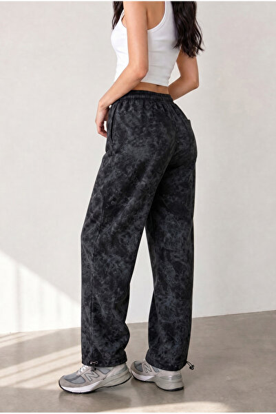 NOTHING Unisex Yıkama Desenli Ayarlanabilir Paça Baggy Premium Eşofman Altı OZSA-5097