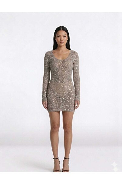 yeditepe fashion Sequin Beach Midi Beach Dress