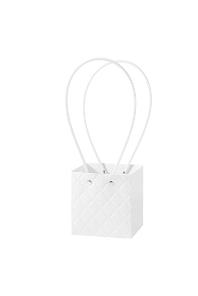 OEM Geantă cu Flori Hârtie Albă 11.5/10.5/12 cm