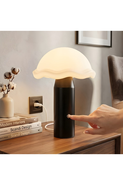 Generica Black Color Mushroom Shape Led Table Lamp - Modern Design for Tablet...