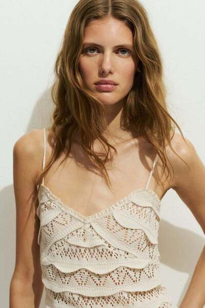 H&M Pointelle-knit strappy top