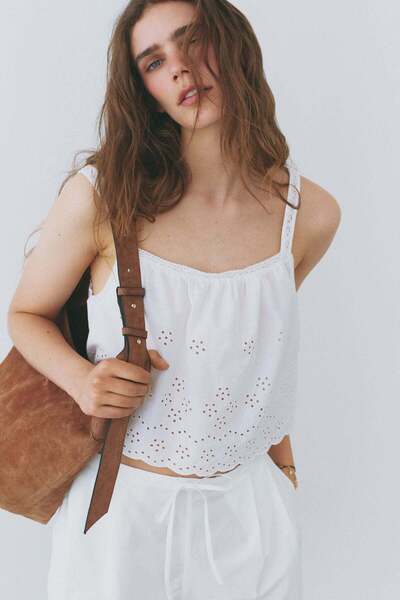 H&M Broderie-anglaise cotton top
