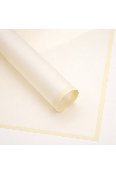 OEM Plastic Flower Cellophane Lines Ivory Light Yellow 58x58 cm