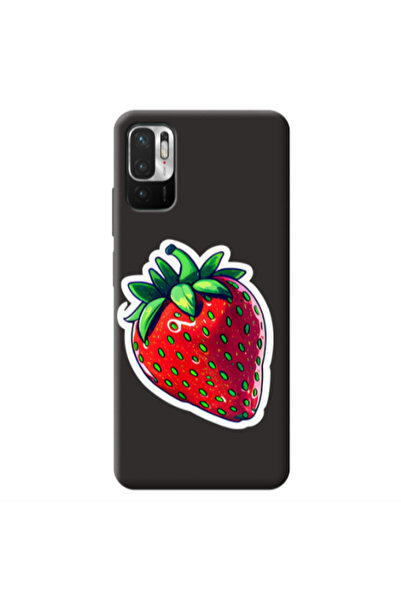 Other Xiaomi Redmi Note 10 Pro 5G strawberry Black Colored Silicone TPU Θήκη