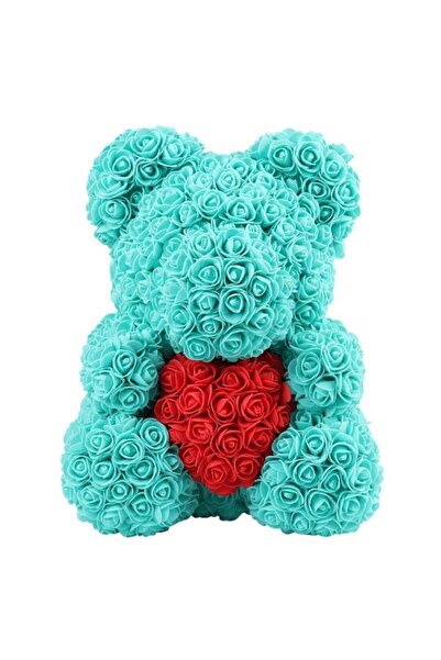 MACVI ® Turquoise Rose Bear 25 cm with Decorative Gift Box