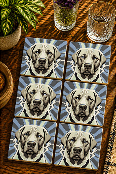 JHAAR Dog Design Modern 6-Piece Set Coasters - Uv Printing Mdf - 10X10 cm