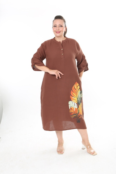 XL Modam ROCHIE DE DAMĂ DIN ȚESĂTURĂ DE MUSLINĂ, IMPRIMATĂ, MĂRIME MARE