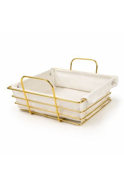 OEM White Metal Bread Basket 24x24x8 cm