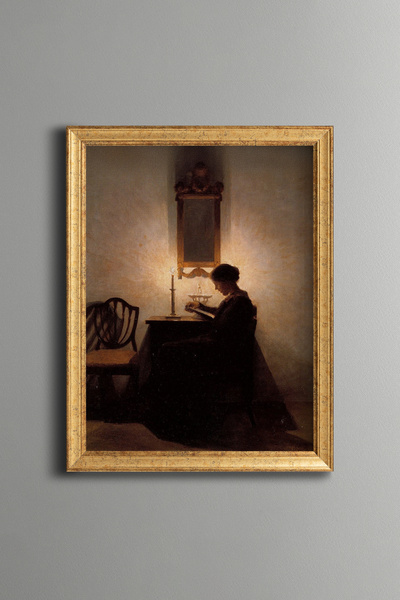 epiqart امرأة تقرأ كتابًا - لوحة بنمط عتيق - نموذج نحيف