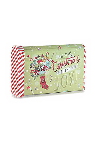 Decorer Cutie metalică multicoloră de Crăciun 10.5x3x7 cm