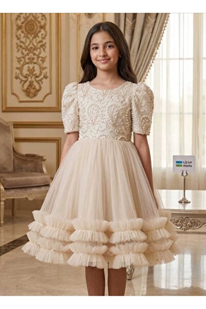 Generic Beige Dress with Chest Closure