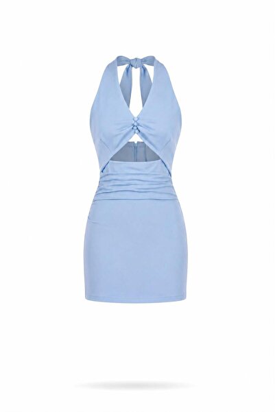 EURO Belden drapeli mini elbise